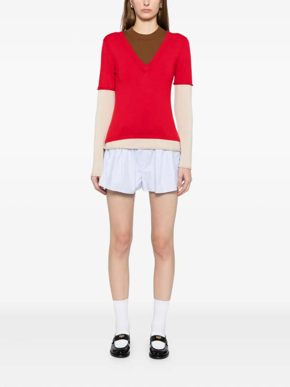 Cuddleup Layered T-shirt In Red