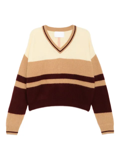 CUDDLEUP suéter de cachemira con rayas estampadas