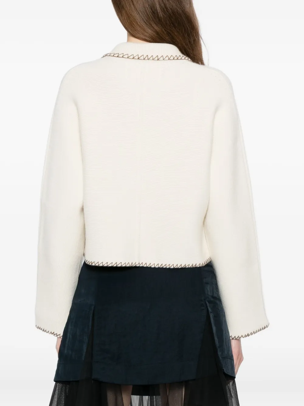 CUDDLEUP Kasjmier vest met stikseldetail Wit