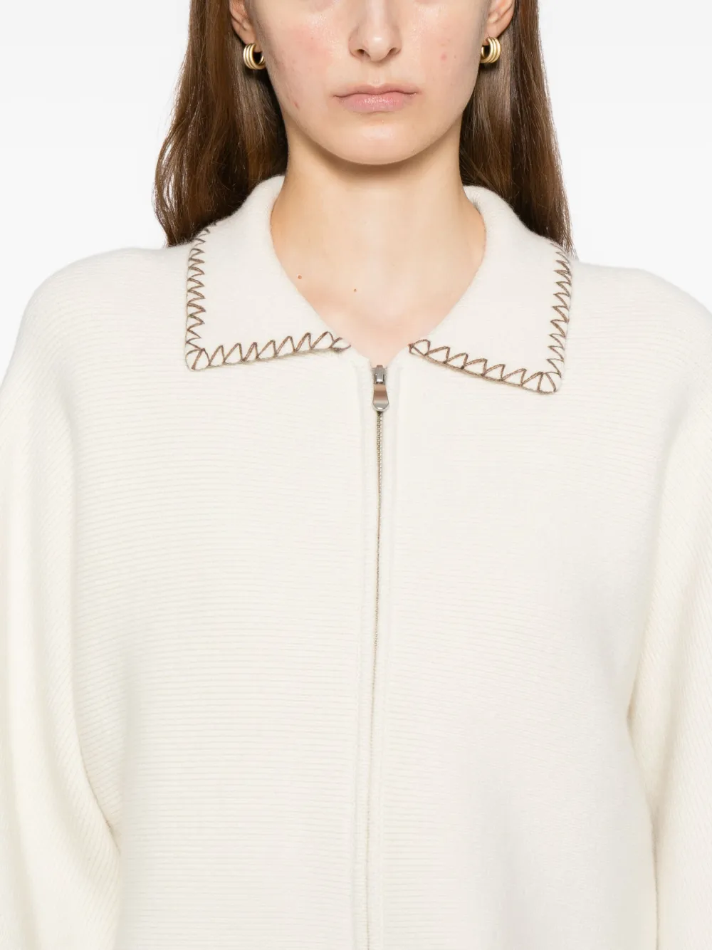 CUDDLEUP Kasjmier vest met stikseldetail Wit