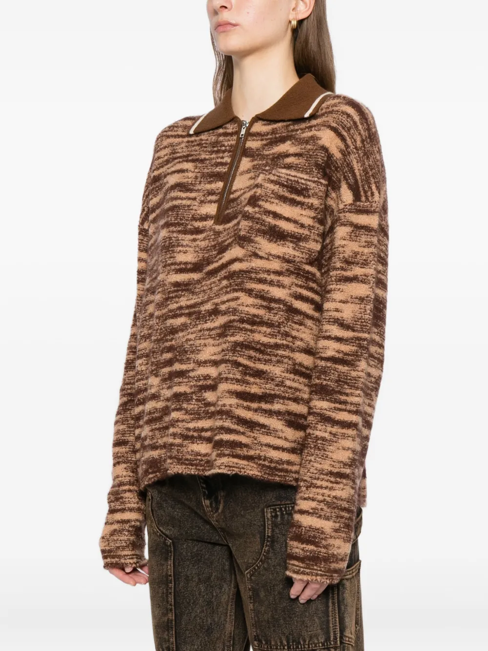 Cuddleup Space Dyed Jumper In Brown