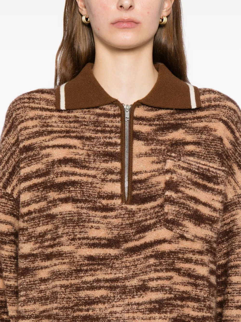 Cuddleup Space Dyed Jumper In Brown