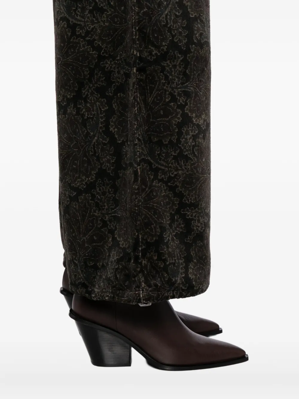 Cotemp All-over Floral Print Trousers In Gray