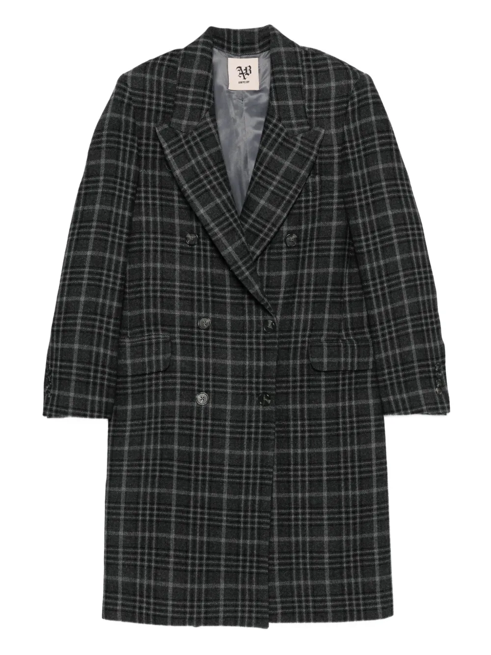 Aniye By double-breasted checked coat | Grey | Image 1