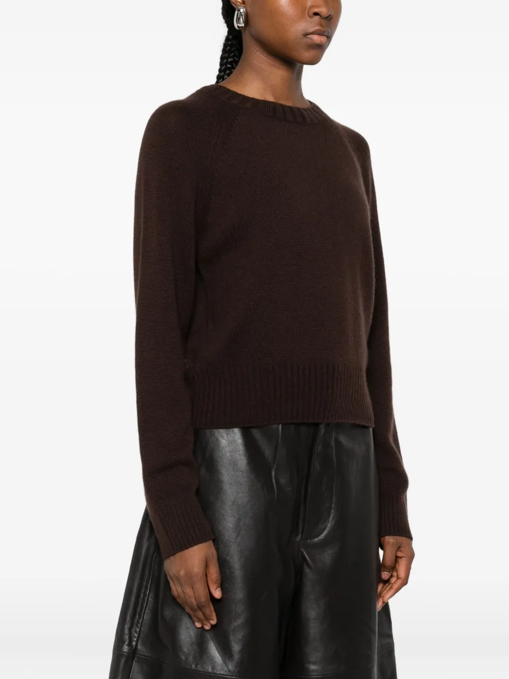 Allude Raglan-sleeve Sweater In Brown
