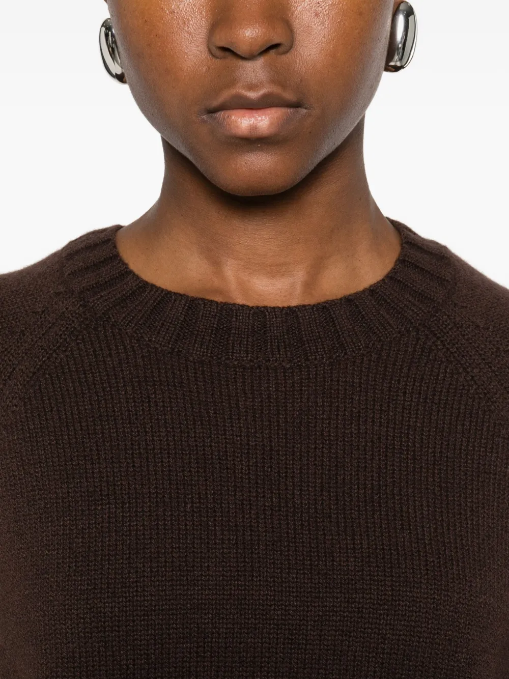 Allude Raglan-sleeve Sweater In Brown