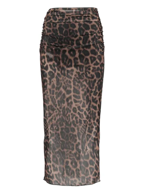 Aniye By leopard-print mesh skirt