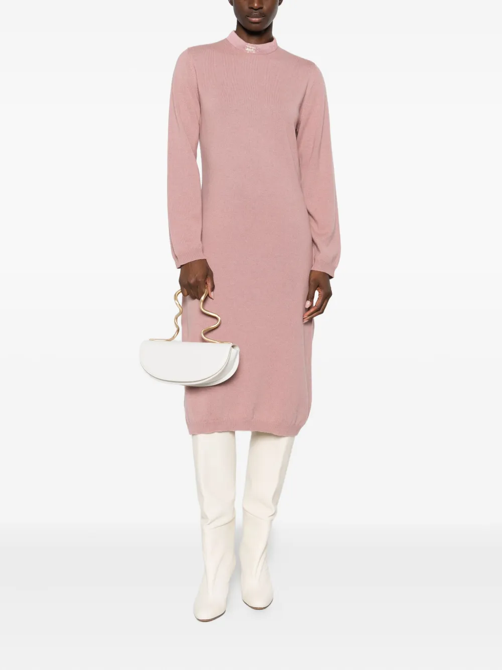 Fabiana Filippi Jurk met hoge hals - Roze