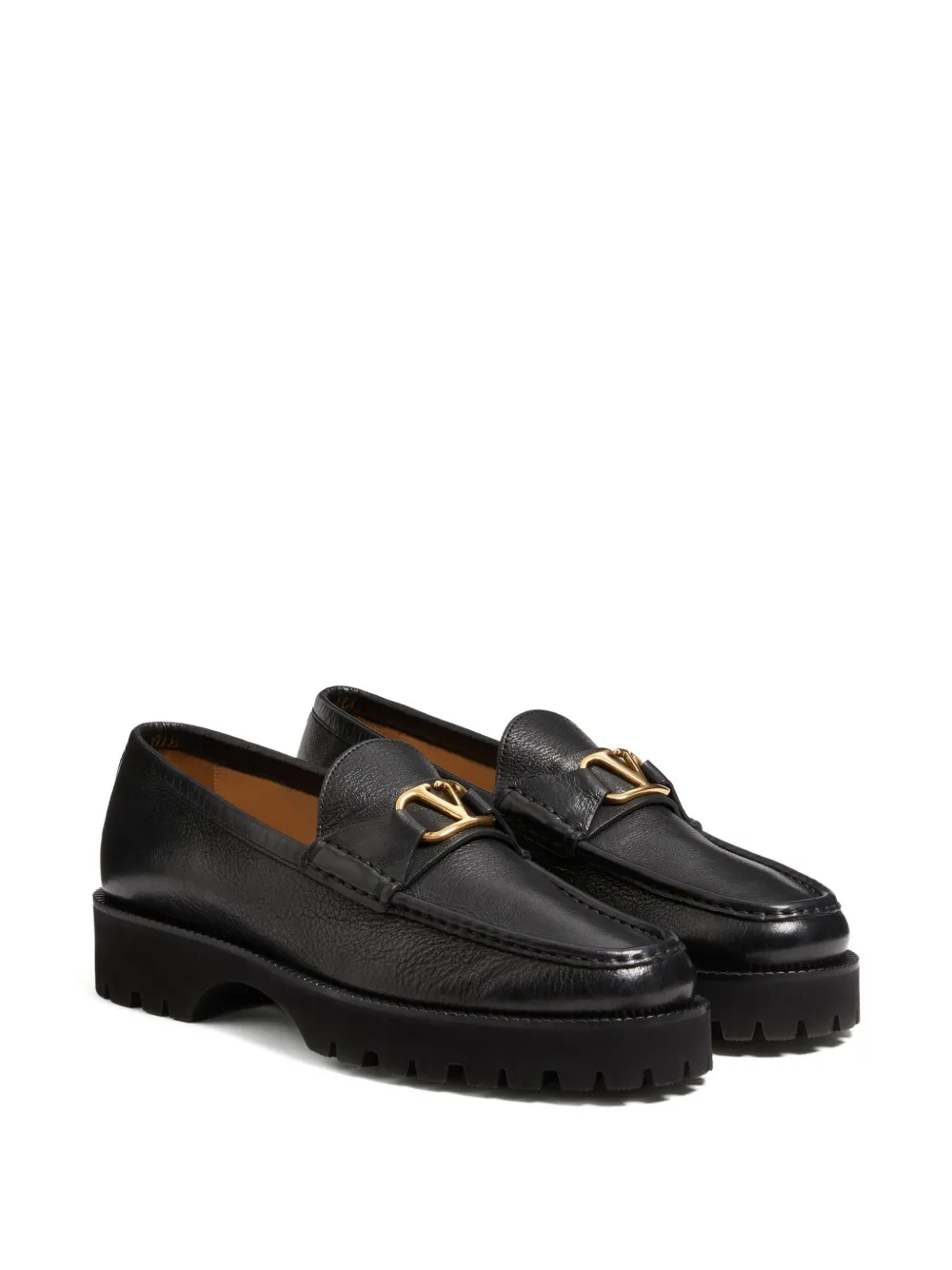Valentino Garavani VLogo leren loafers - Zwart
