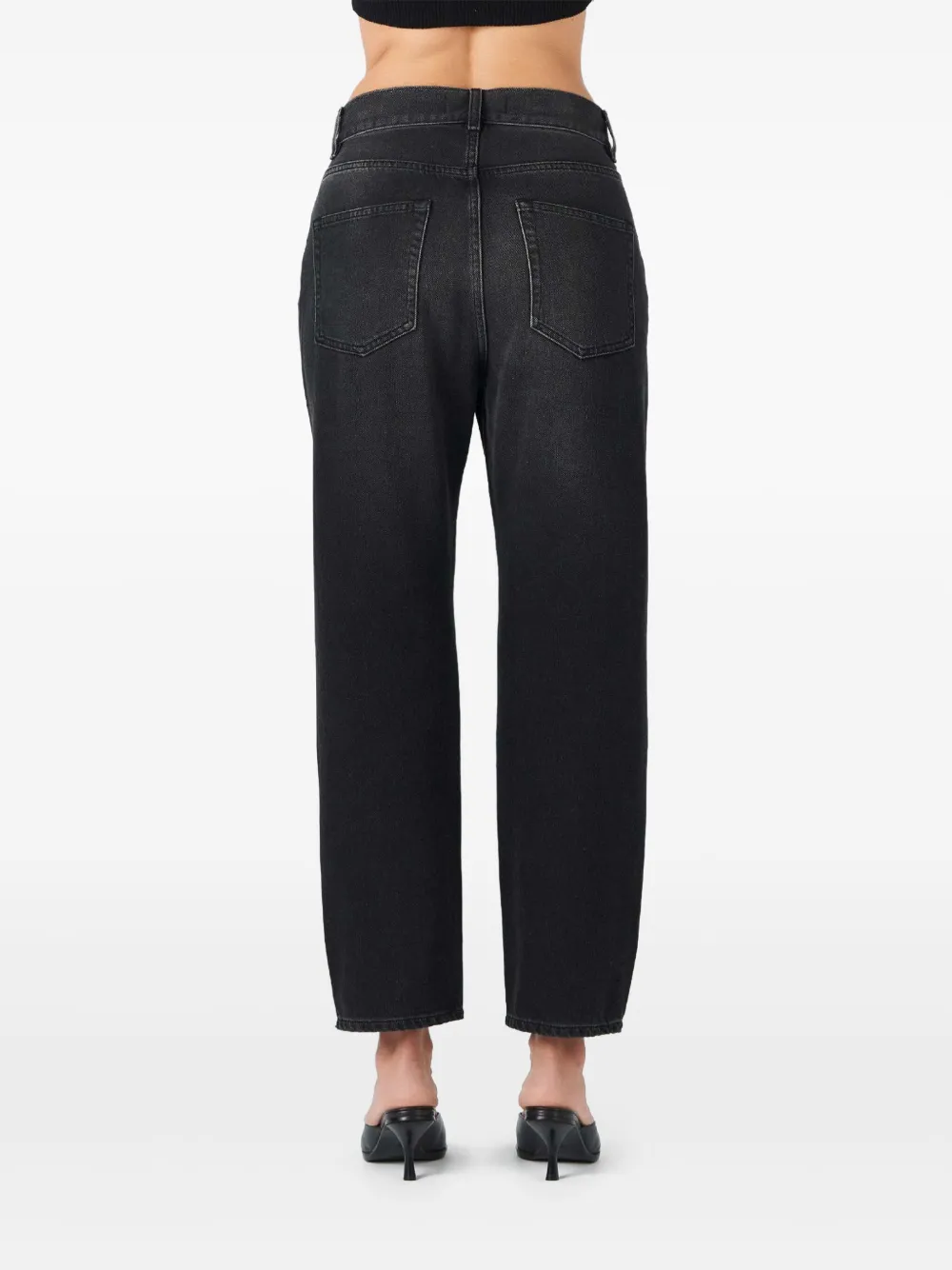 No44 Jeans met gekruiste knopen Zwart