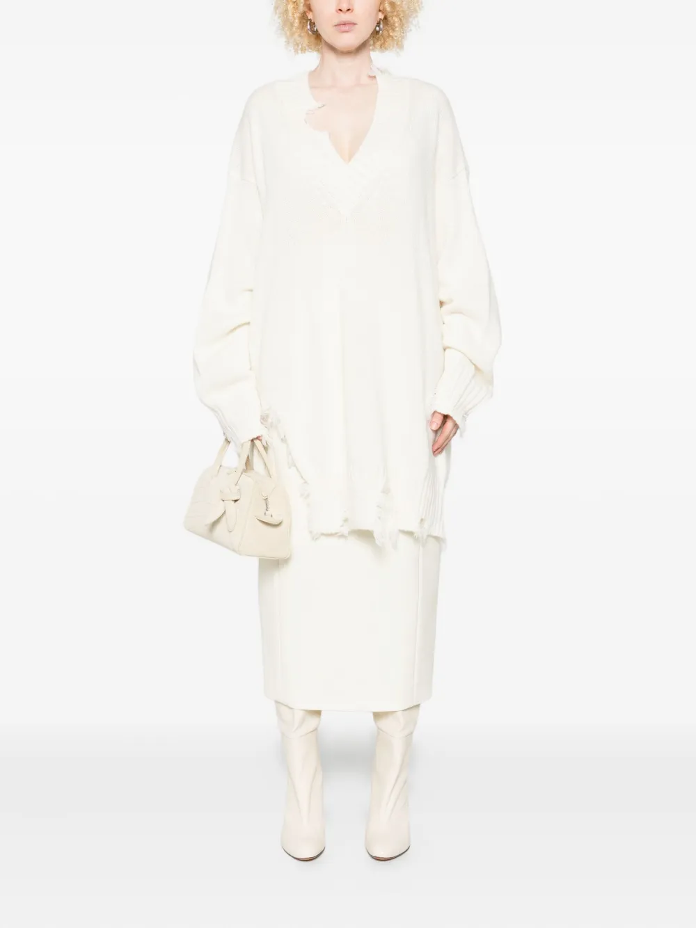 Aniye By distressed V-neck sweater | Knitted Sweaters | Image 2