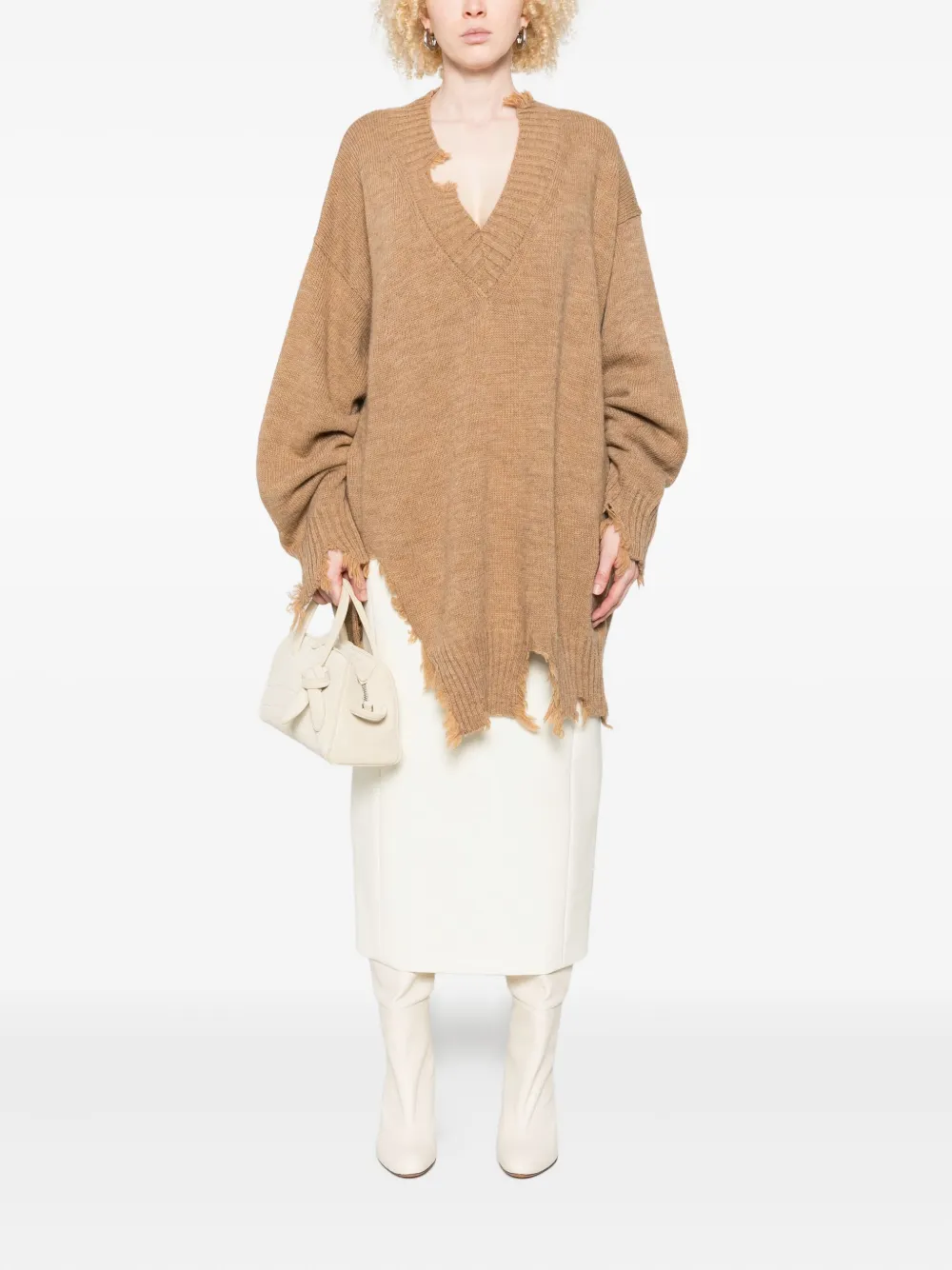 Aniye By frayed V-neck sweater | Knitted Sweaters | Image 2