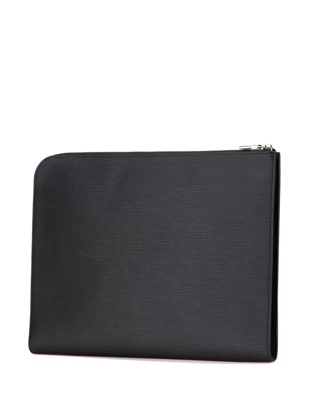 Pre-owned Louis Vuitton 2018 Epi Initials Circle Pochette Jour Gm Clutch Bag In Black
