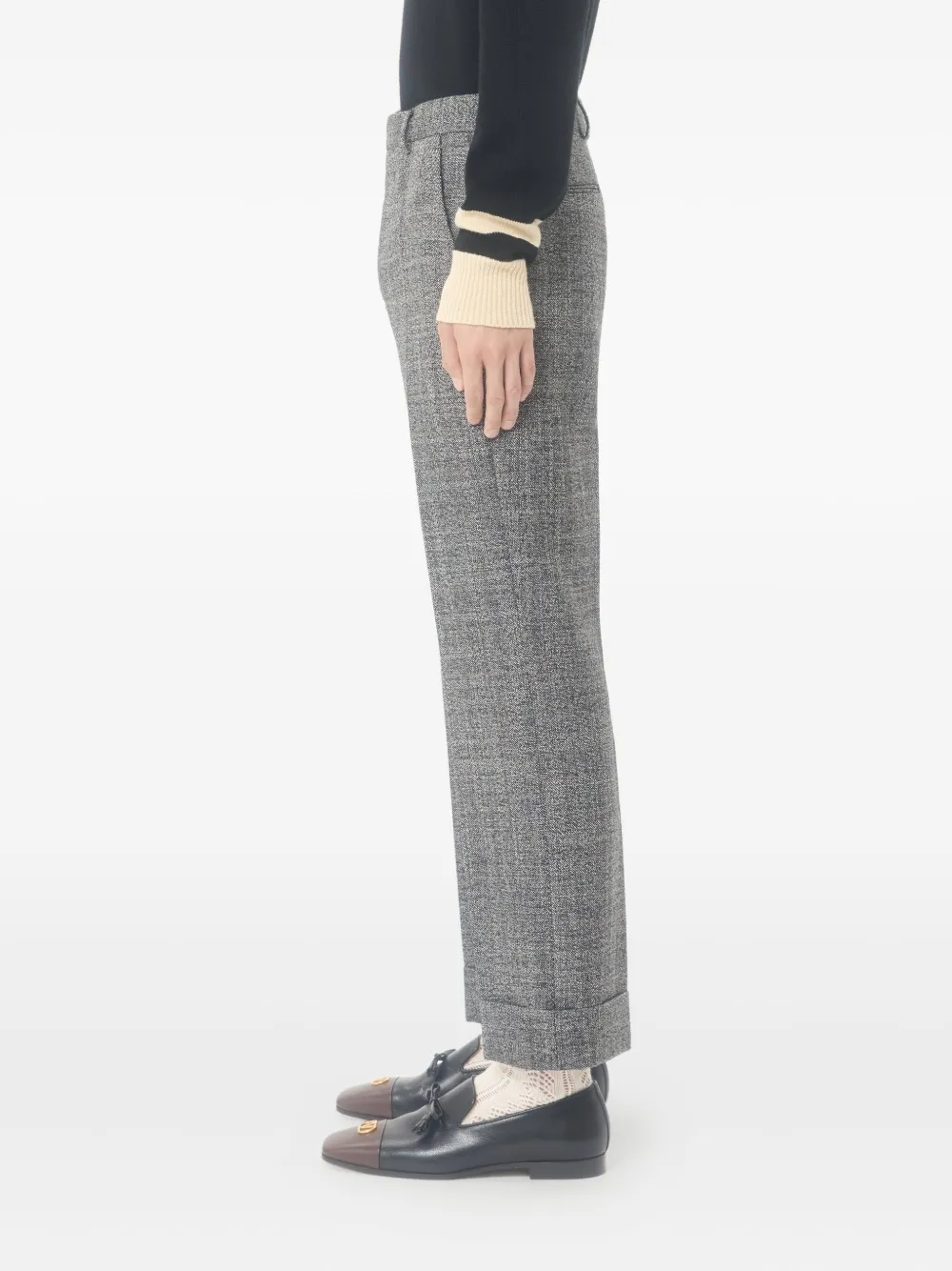 Valentino Garavani Mouliné broek met cuffs Grijs