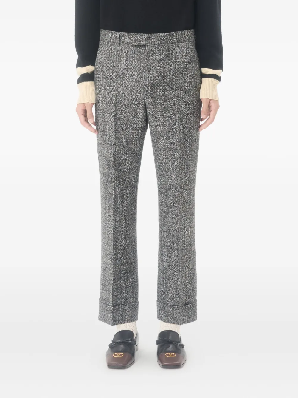 Valentino Garavani Mouliné broek met cuffs Grijs