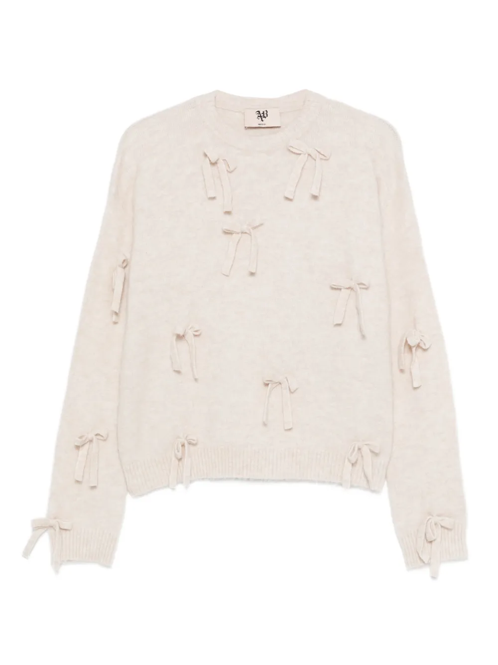 Aniye By Bow-embellished Sweater In Neutral