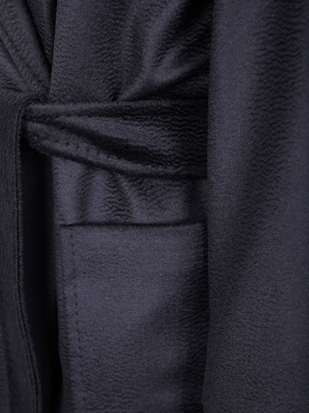 Max Mara Hooded Belted Coat In Blue