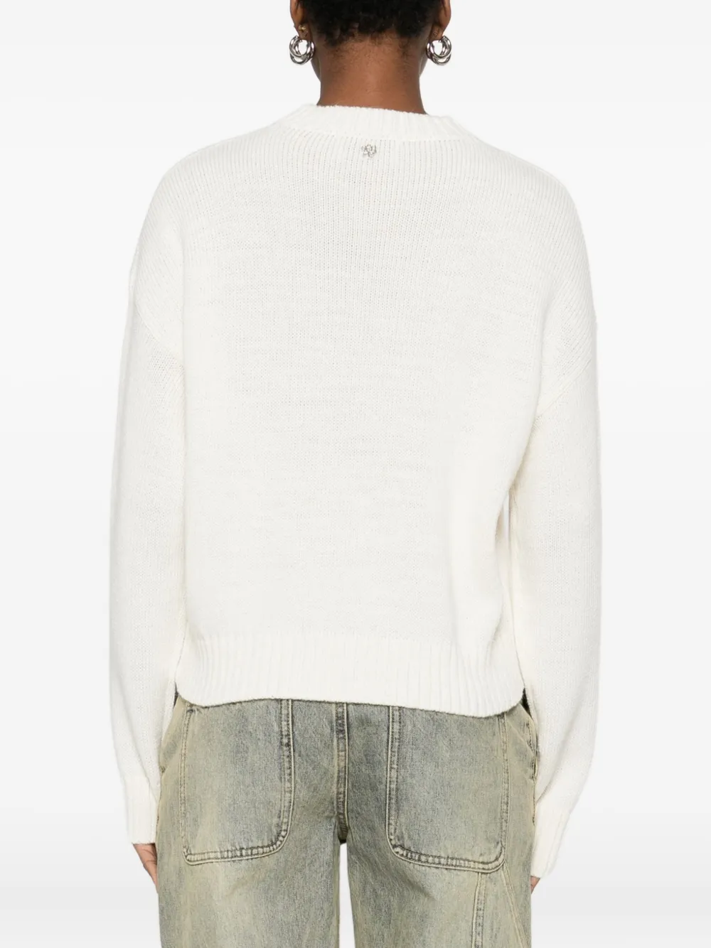 Aniye By Slogan-intarsia Jumper In White
