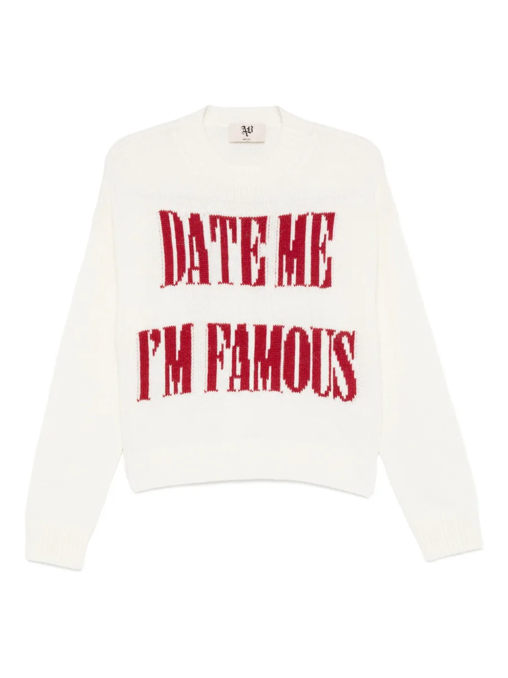Aniye By slogan-intarsia jumper | White | Image 1