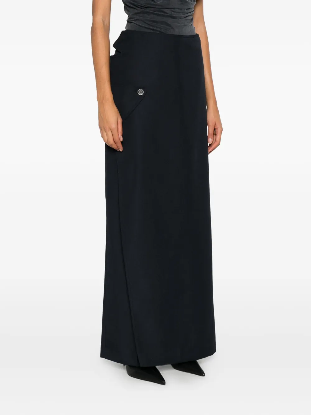 Jean Paul Gaultier Broek met uitgesneden zak Blauw