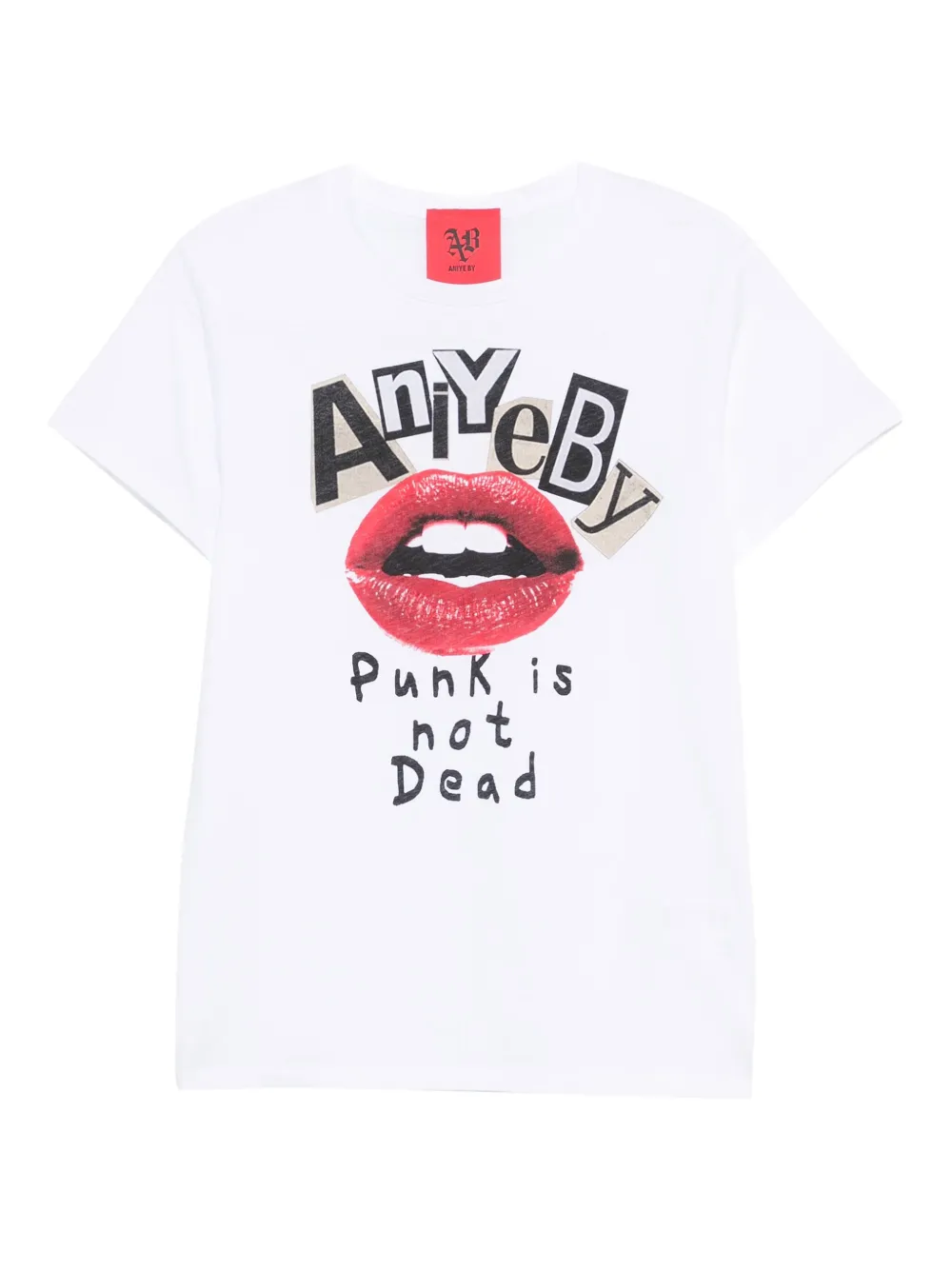 Aniye By lips-print T-shirt | White | Image 1
