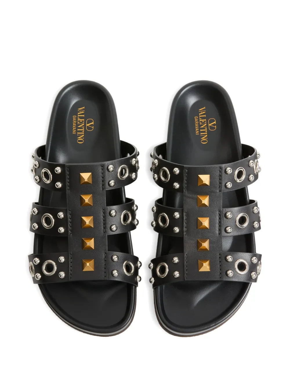 Valentino Garavani Studshield sandalen Zwart