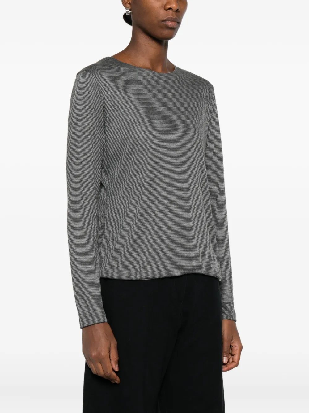Purotatto Striped Long-sleeve T-shirt In Gray