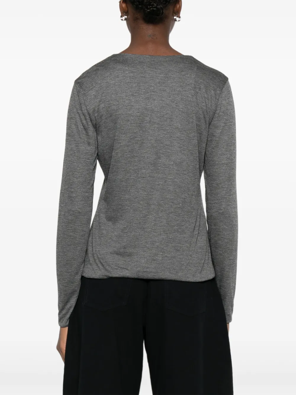 Purotatto Striped Long-sleeve T-shirt In Gray