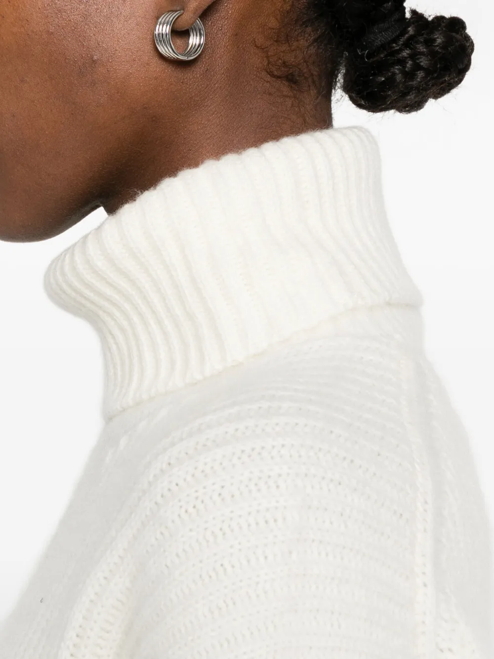 Madeleine Thompson Turtleneck Ribbed Sweater In Neutral