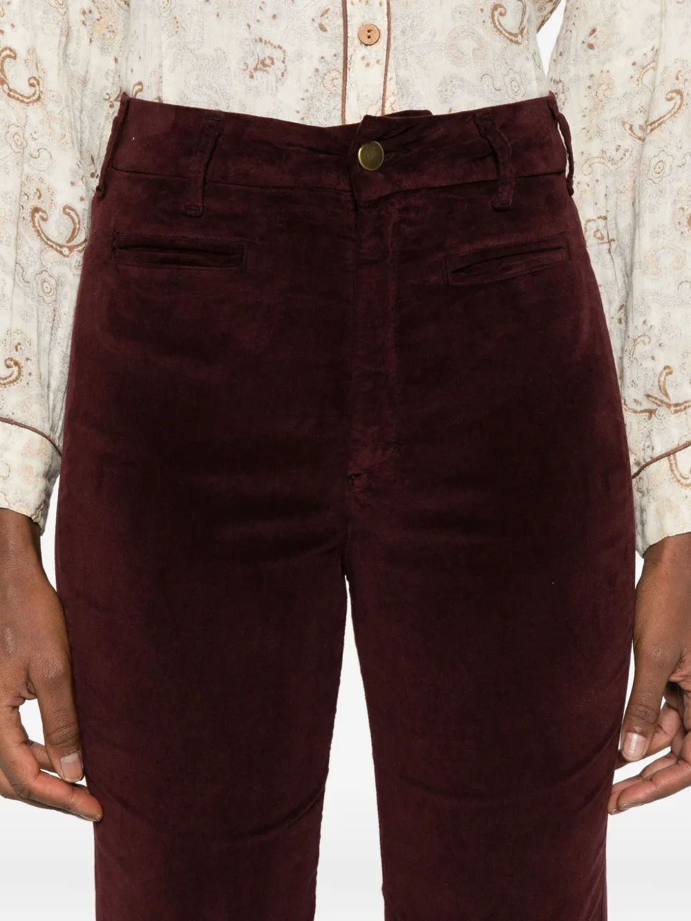 MAISON HOTEL Jerry flared broek Rood