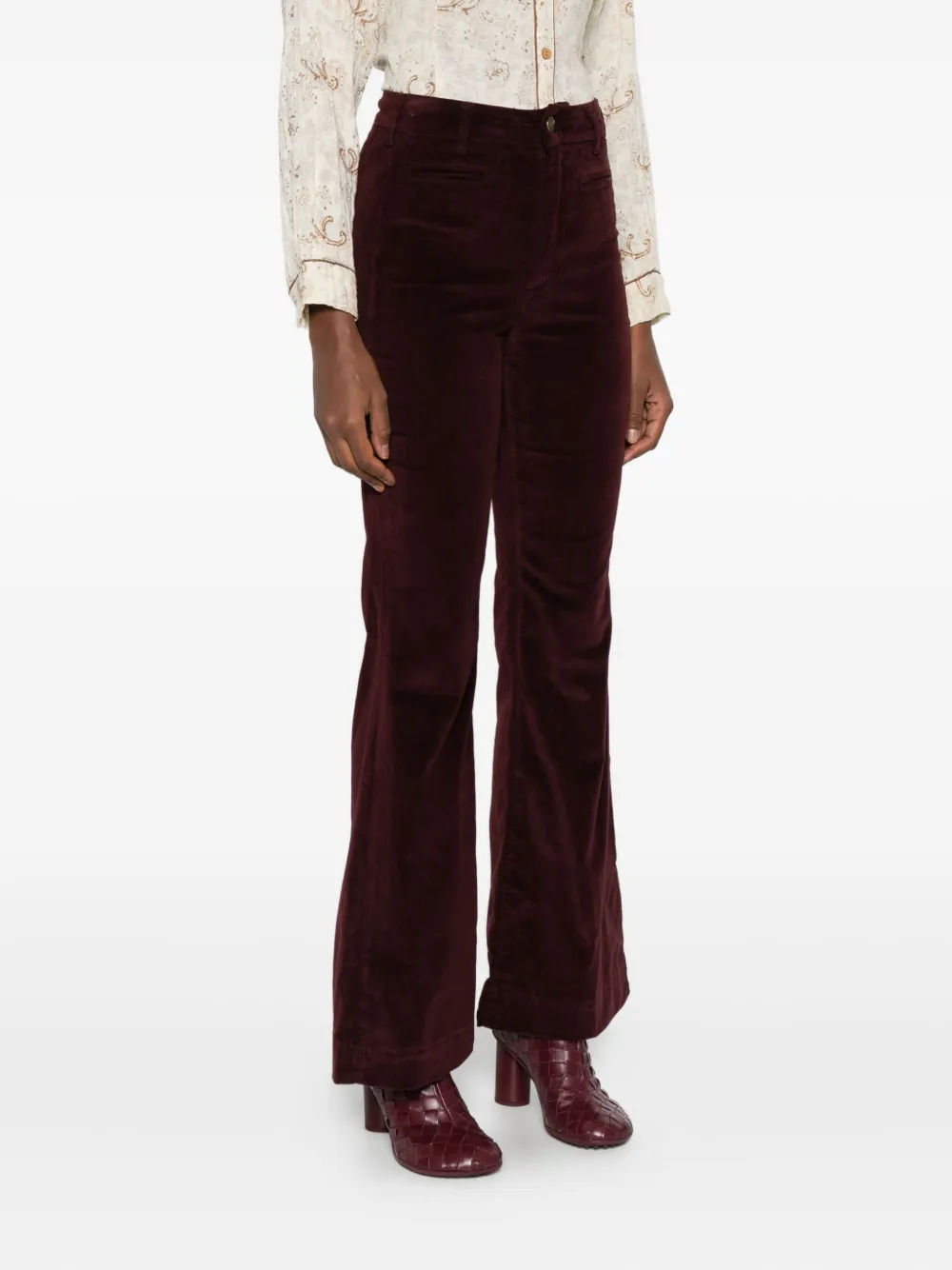 MAISON HOTEL Jerry flared broek Rood