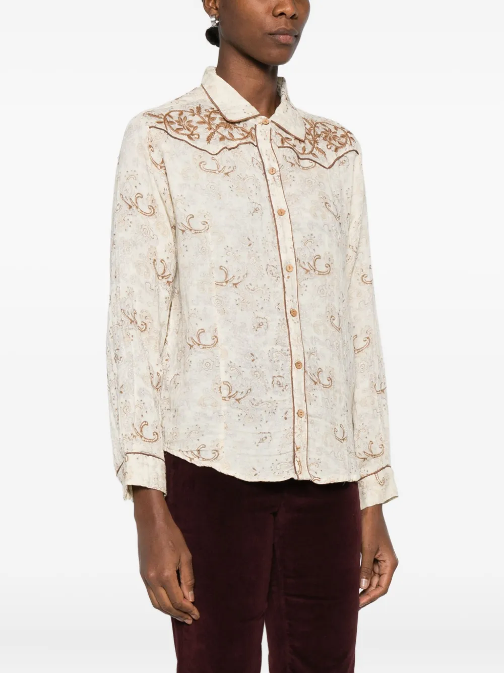 MAISON HOTEL Blouse met paisley-print Beige