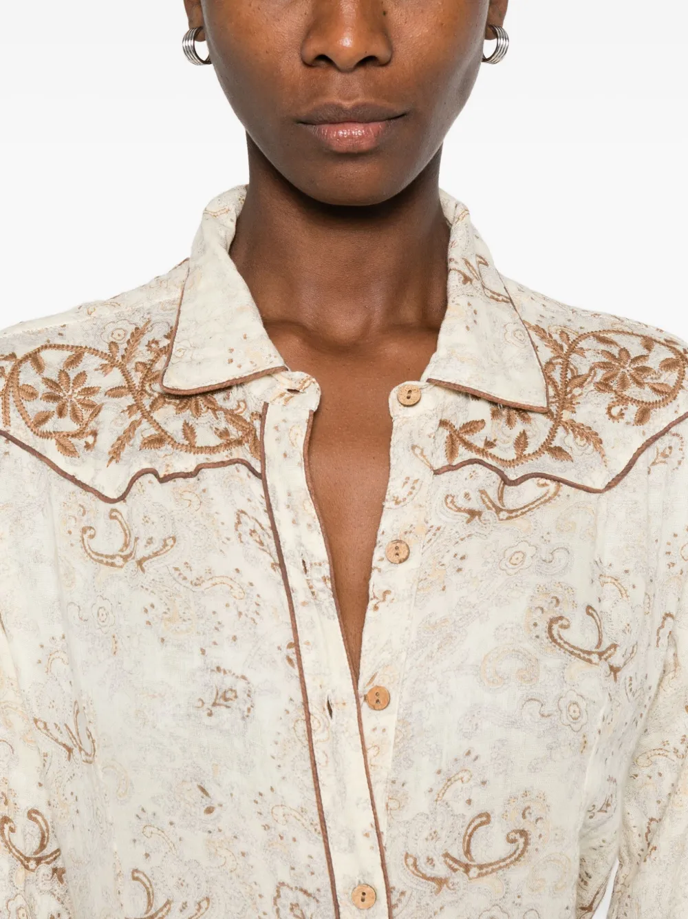MAISON HOTEL Blouse met paisley-print Beige
