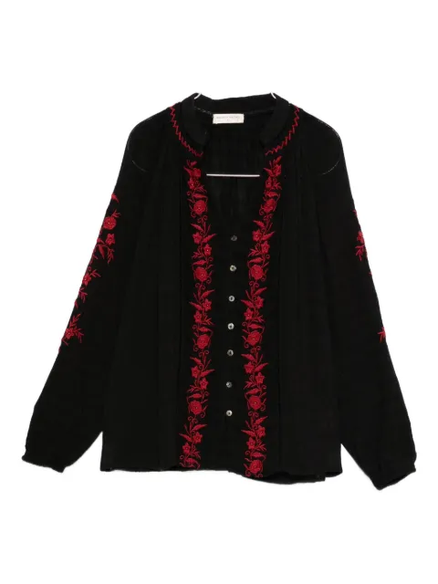 MAISON HOTEL floral-embroidered cotton blouse