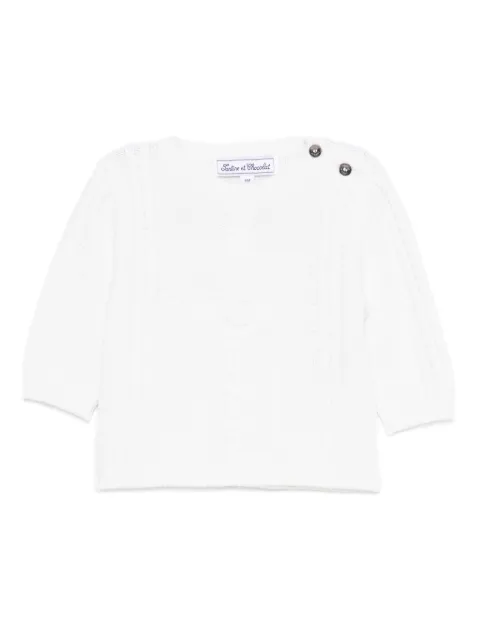 Tartine Et Chocolat cable-knit button-fastening sweater