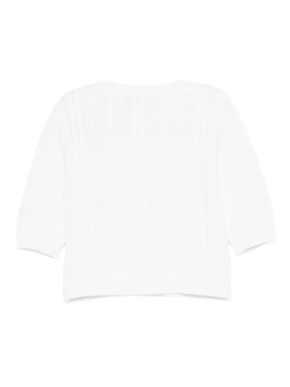 Tartine Et Chocolat Cable-knit Button-fastening Sweater In White