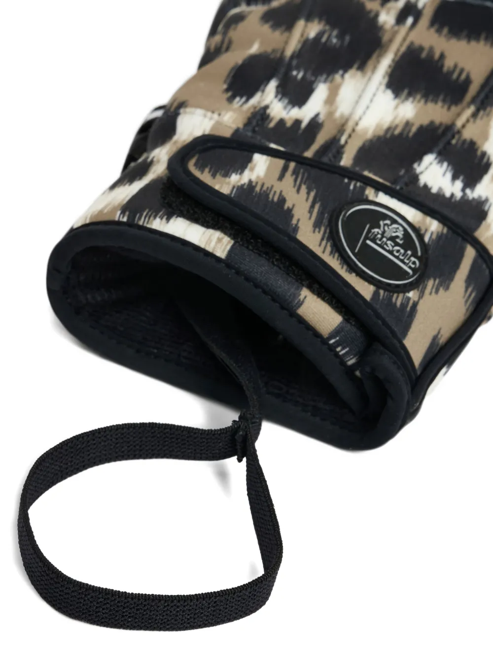 Fusalp Glacier Leopard-print Leather-palm Gloves In Brown