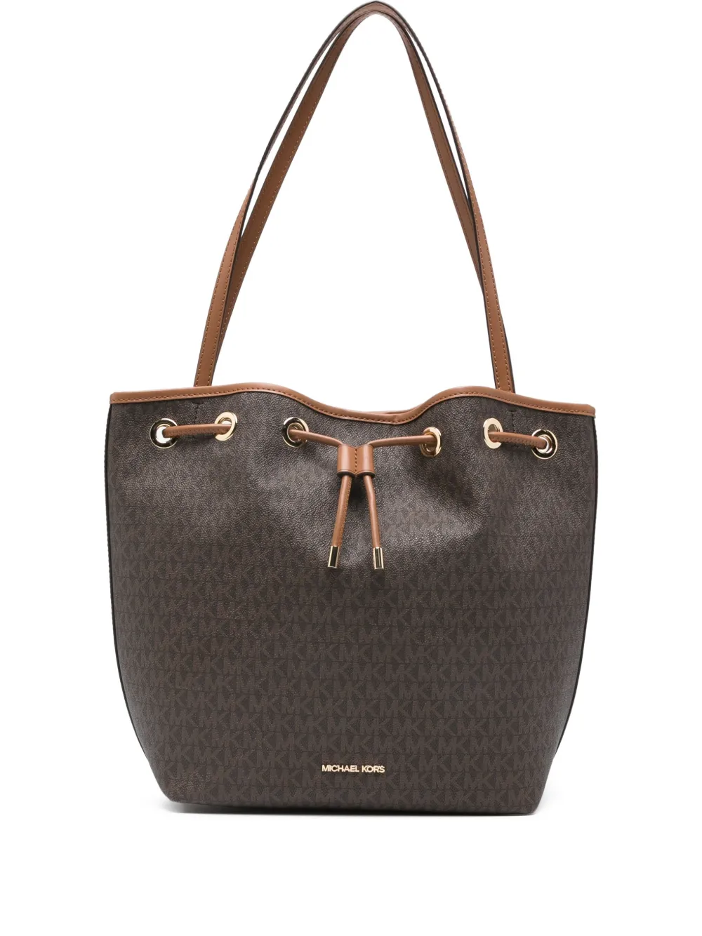 Michael Michael Kors monogram drawstring tote bag | Brown | Image 1