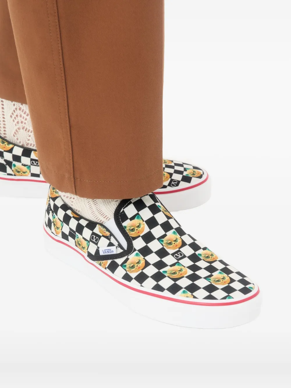 Valentino Garavani x Vans slip-on sneakers met ruiten Zwart
