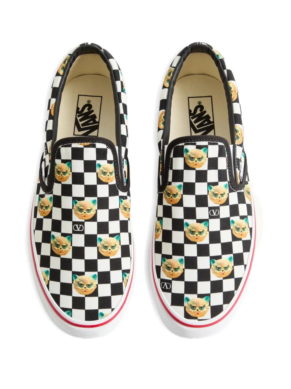 Valentino Garavani x Vans slip-on sneakers met ruiten Zwart