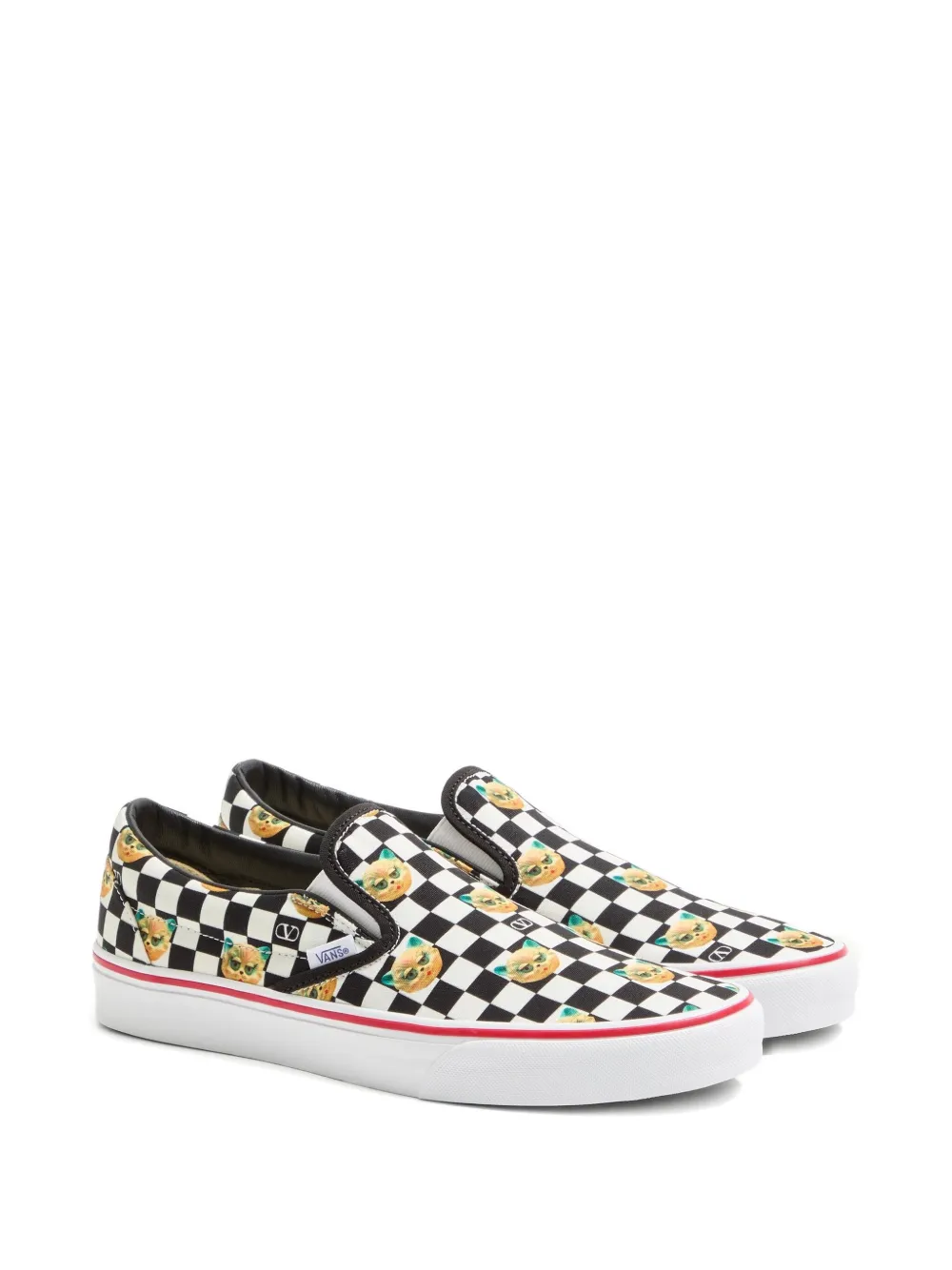 Valentino Garavani x Vans slip-on sneakers met ruiten Zwart