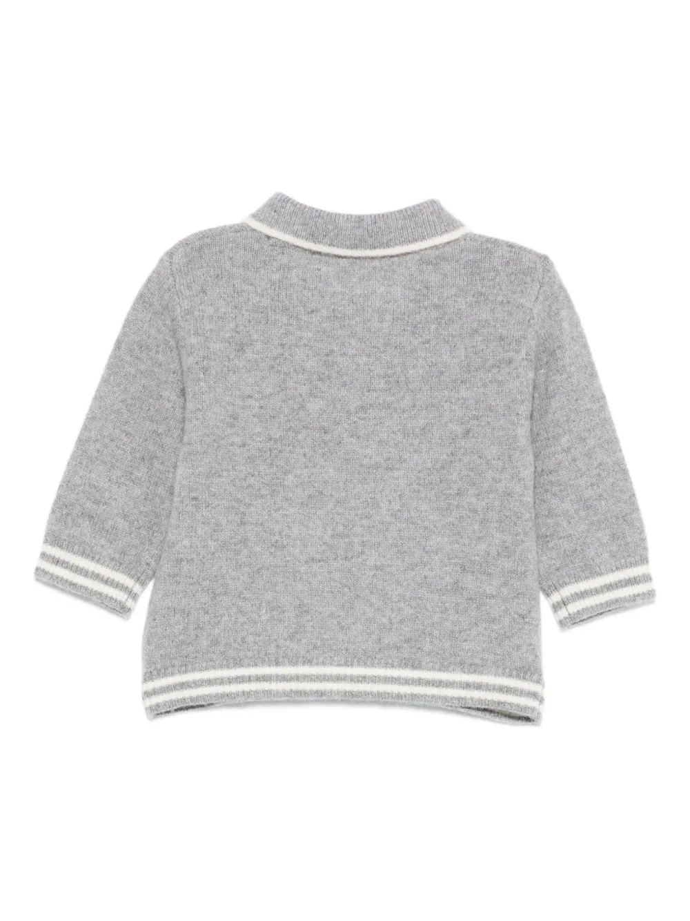 Tartine Et Chocolat Polo-neck Knitted Top In Gray