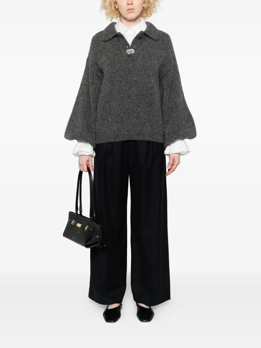 SUSANNE BOMMER ruffled-cuff shirt - Wit