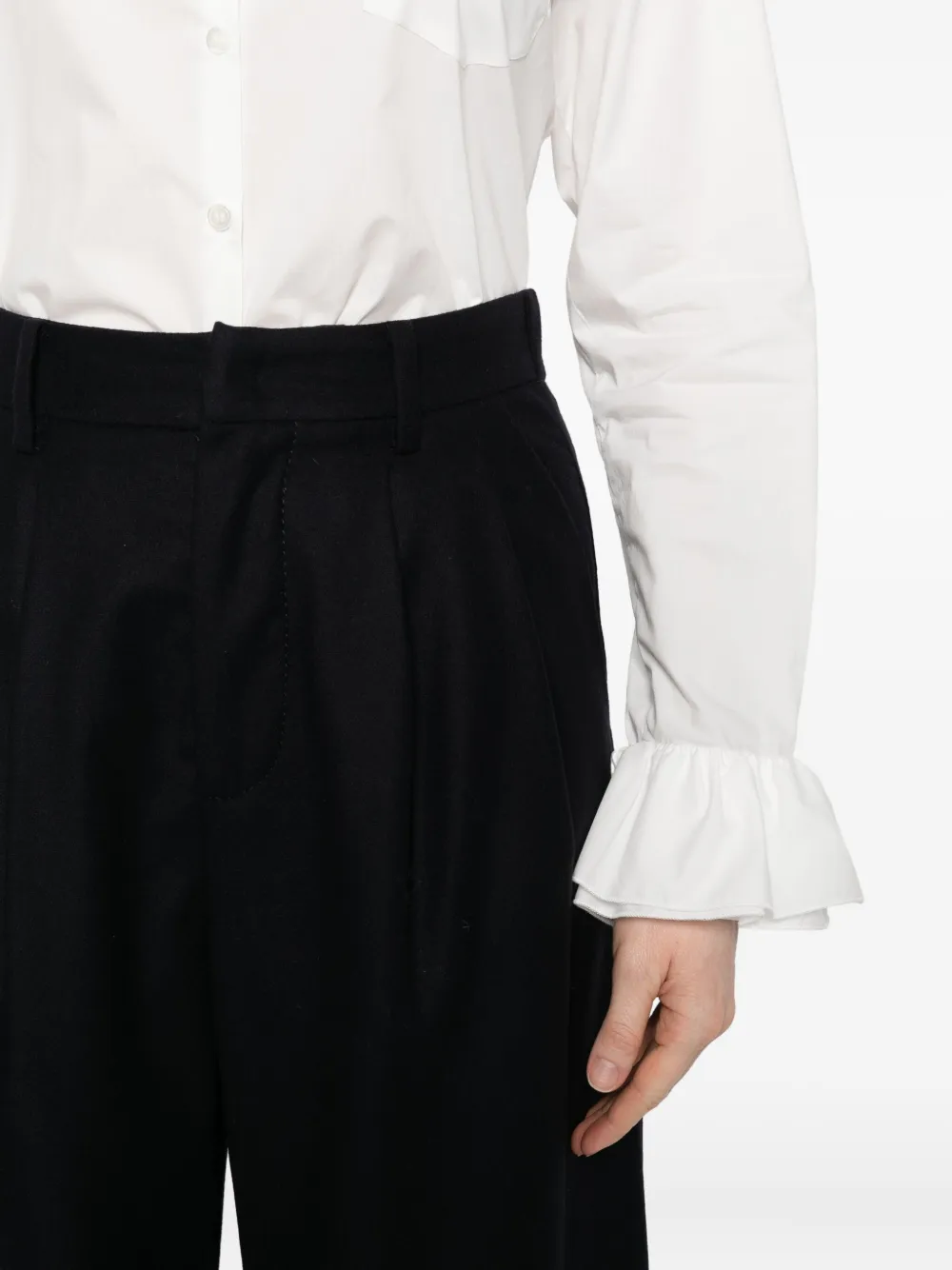 SUSANNE BOMMER Shirt met ruches Wit