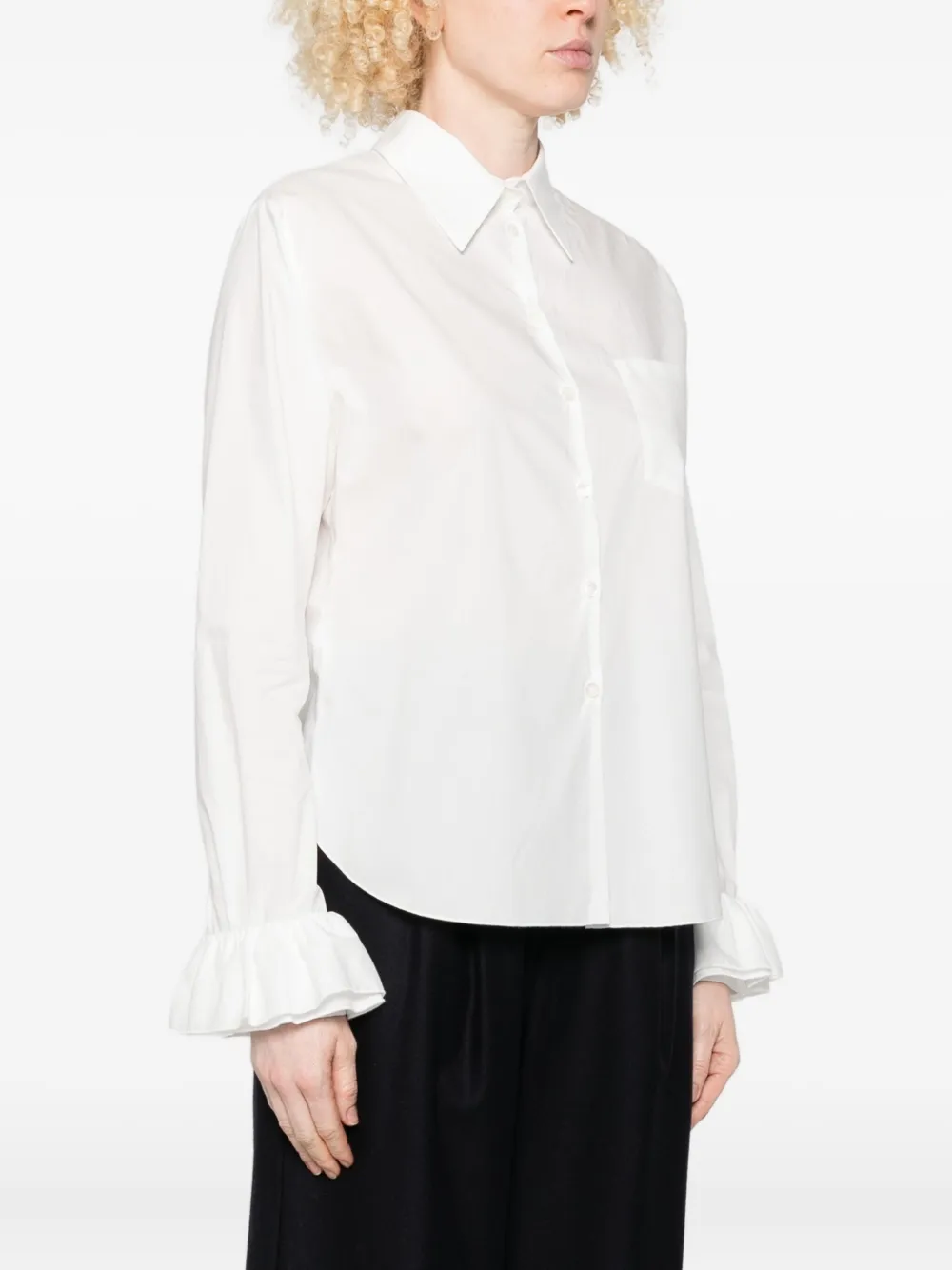 SUSANNE BOMMER Shirt met ruches Wit