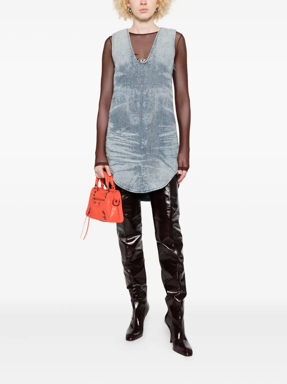 Diesel Mouwloze jurk met V-hals - Blauw