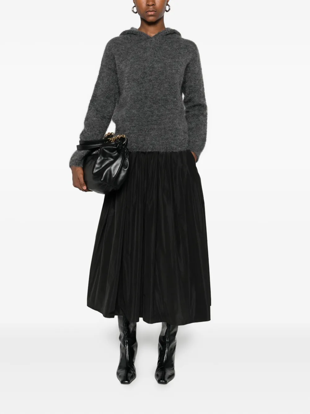 SUSANNE BOMMER elasticated-waist midi skirt - Zwart