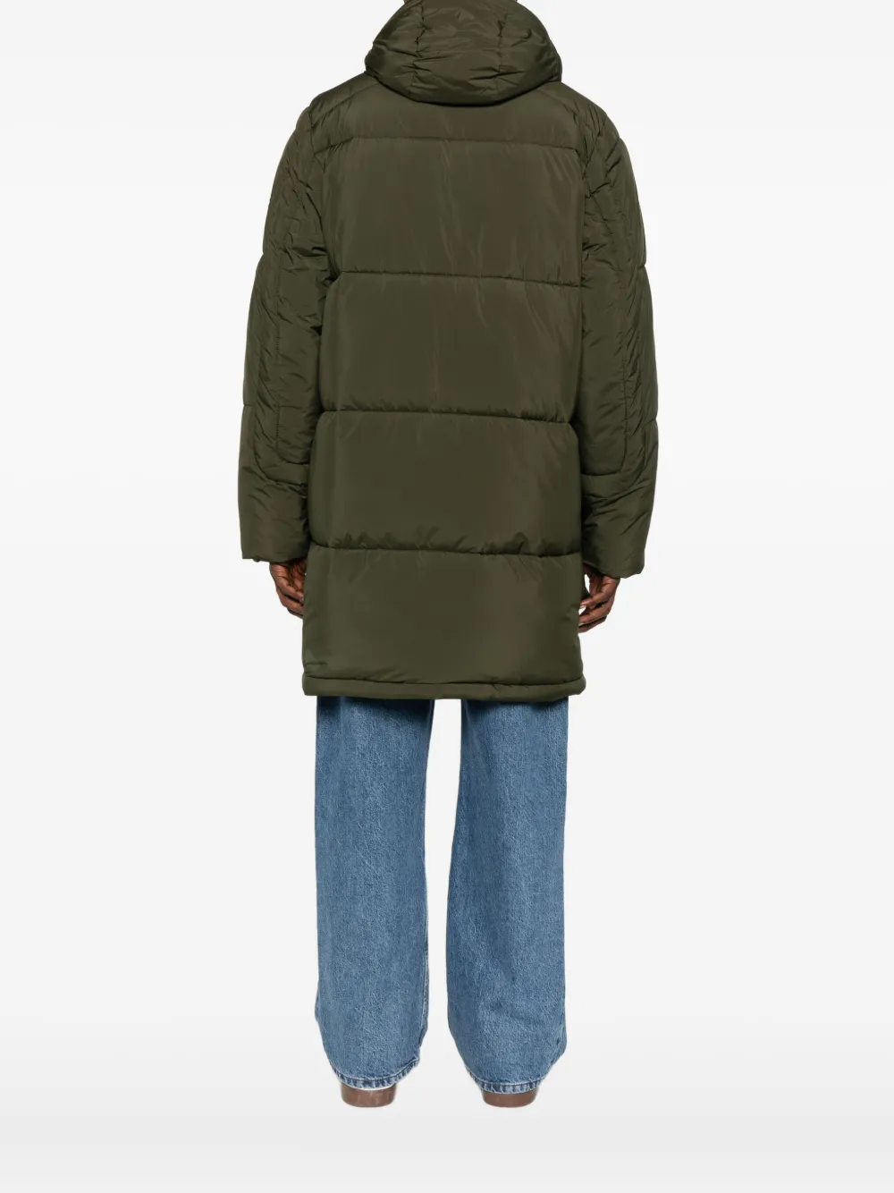 Paul Smith Quilted Hooded Long Parka Coat In Gray