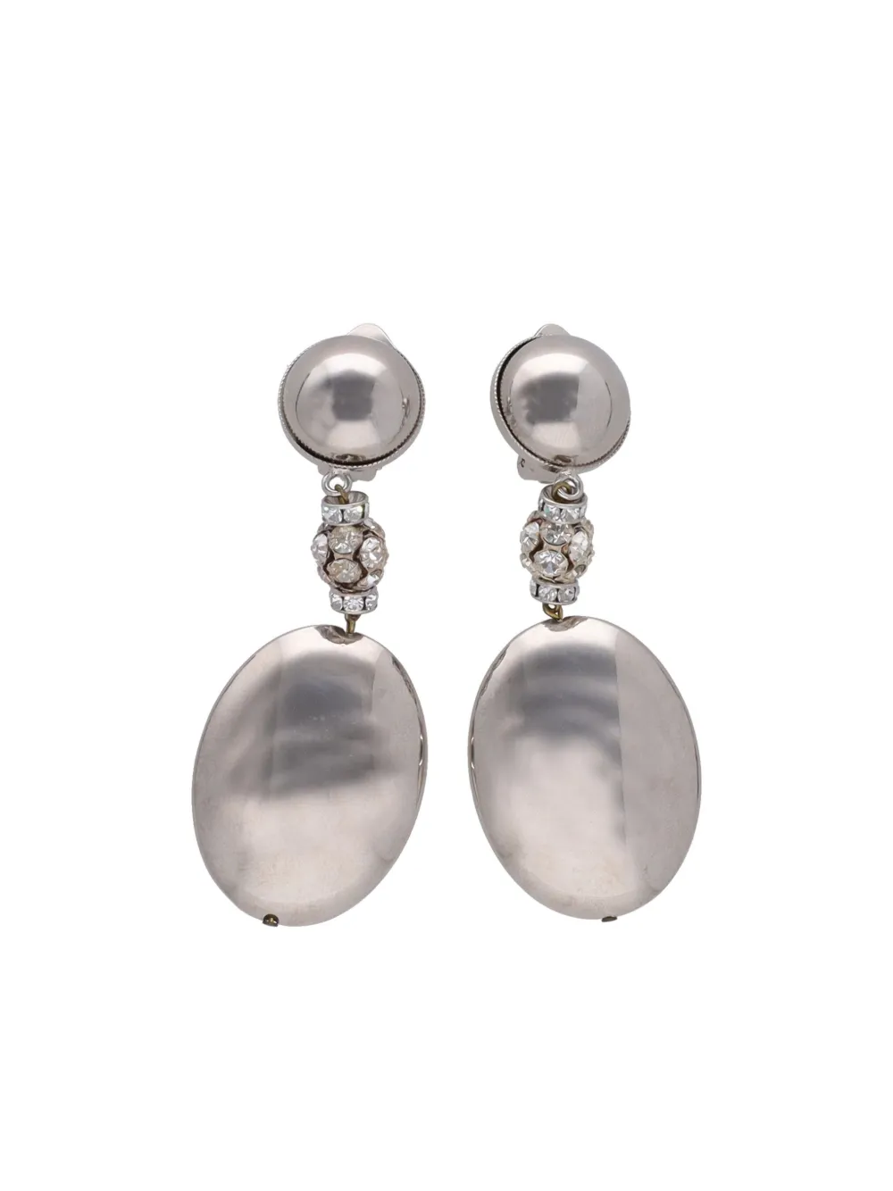 Vintage Metal Earrings In Silver