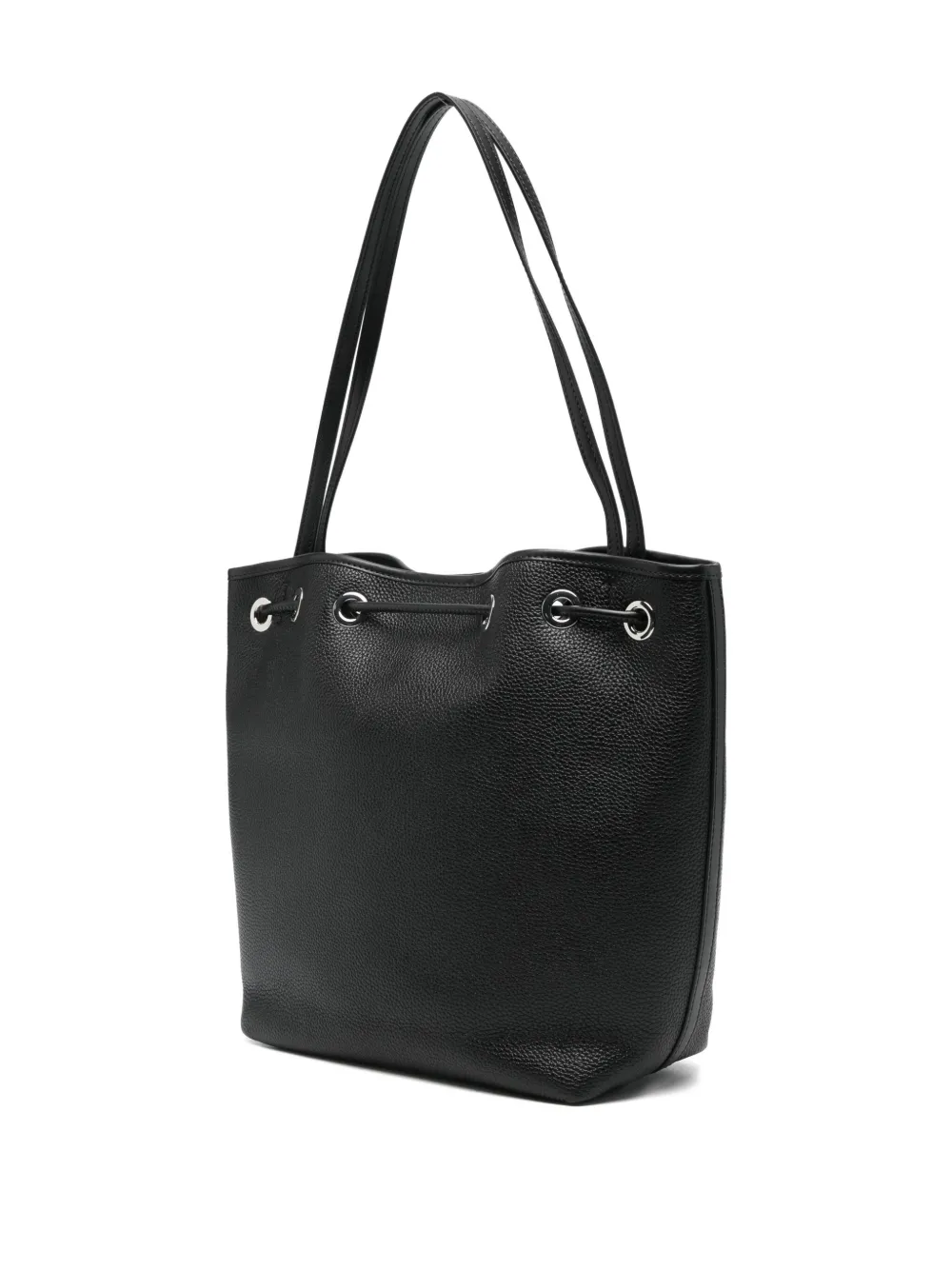 Michael Michael Kors Drawstring Leather Tote Bag In Black